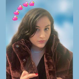 ASOS plush faux fur puffer jacket in burgundy